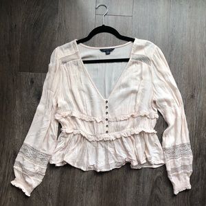 American Eagle Cream Blouse